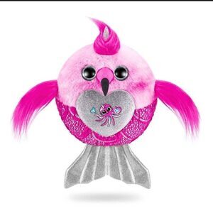 Rainbocorn mermaidcorn flamingo pink silver plush toy 13" fat bird